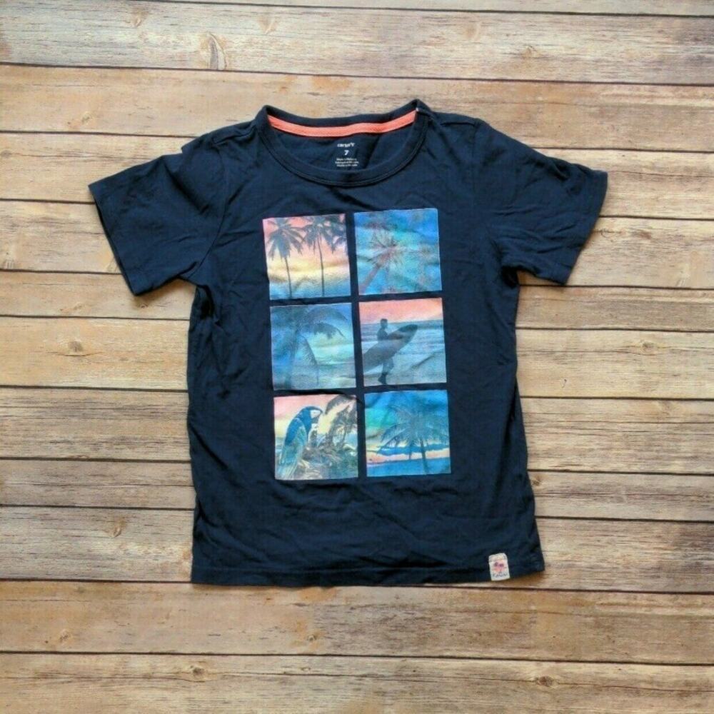 Carter's Blue Short-Sleeve T-shirt ( Tropical /Beach / Surf Theme) Size 7
